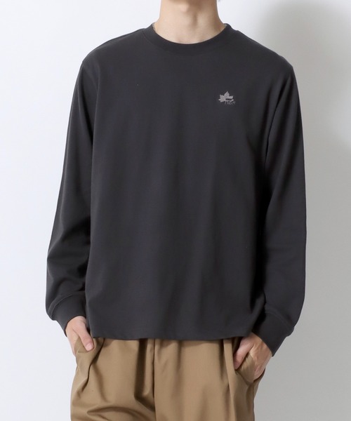 LOGOS tシャツ LOGOS/ロゴス ワンポイント刺繍 ロンT 長袖