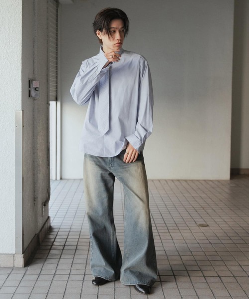 長袖シャツ ユニセックス ストライプ ネクタイデザイン SENSE OF PLACE by URBAN RESEARCH シャツ 「ユニセックス