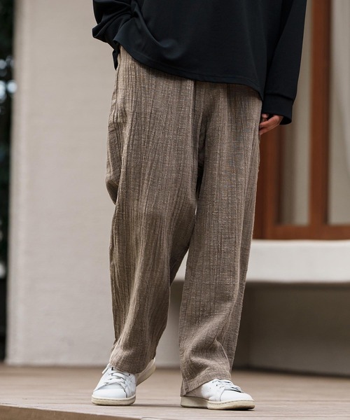 CAMBIO（カンビオ） パンツ mp13308-Cotton Linen Wide Straight Pants