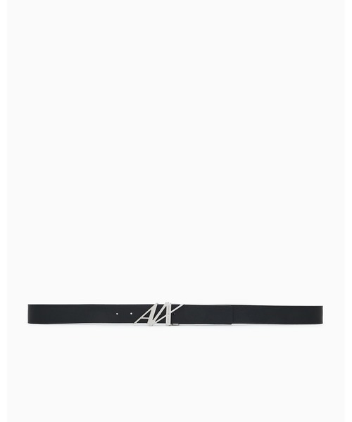 Armani Exchange ロゴバックルベルト Amazon.com: Armani Exchange Men's Leather Wide Logo Belt
