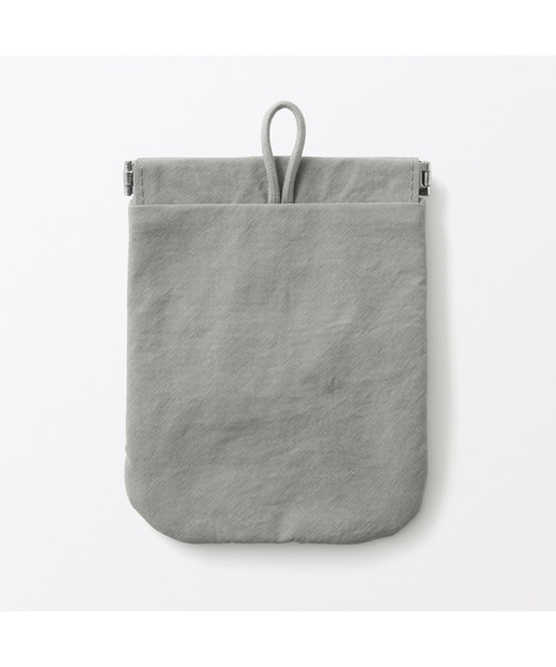 無印良品（MUJI） ポーチ リンクルナイロン 片手で開くフラットポーチ