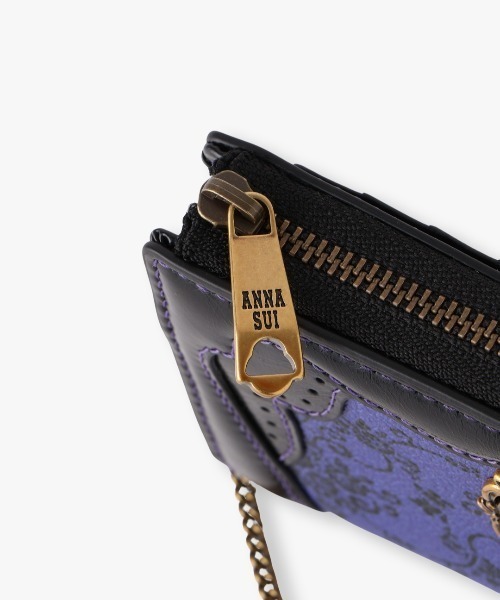 極美品 ANNA SUI マルチケース 財布 ハニカム ラウンドジップ