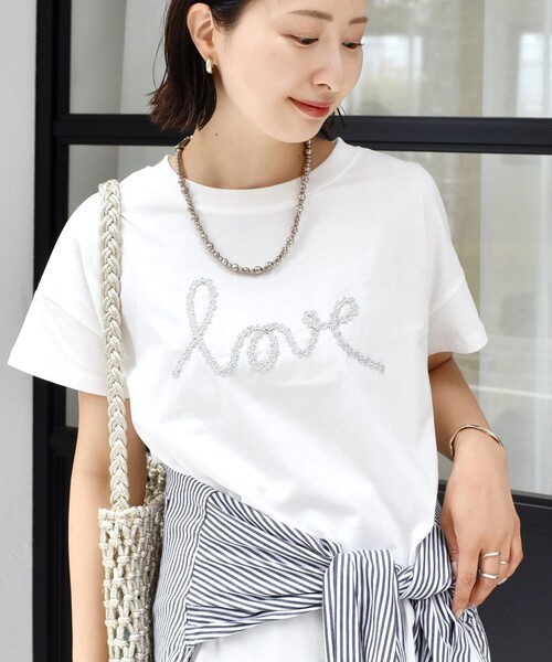 tシャツ 「WEB限定」ファンシー コード 刺繍 ロゴ TEE レディース