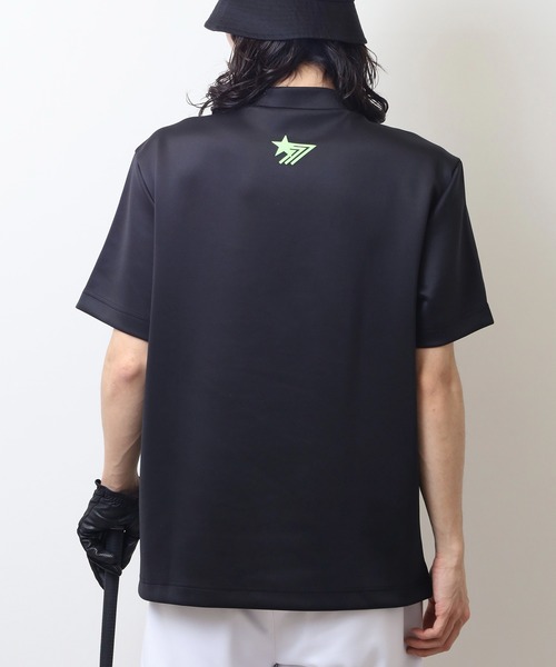 プラダのゴルフＴシャツ STELLA77GOLF スマホショルダー tシャツ 蛍光カラーゴルフモックネック