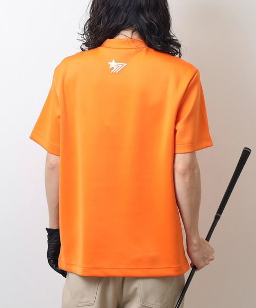 STELLA77GOLF スマホショルダー tシャツ 蛍光カラーゴルフモックネック