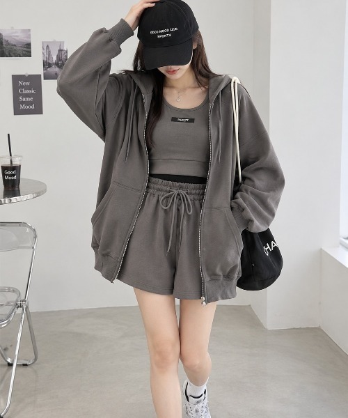LETee セットアップ ZIPパーカー・タンクトップ・ショートパンツの豪華