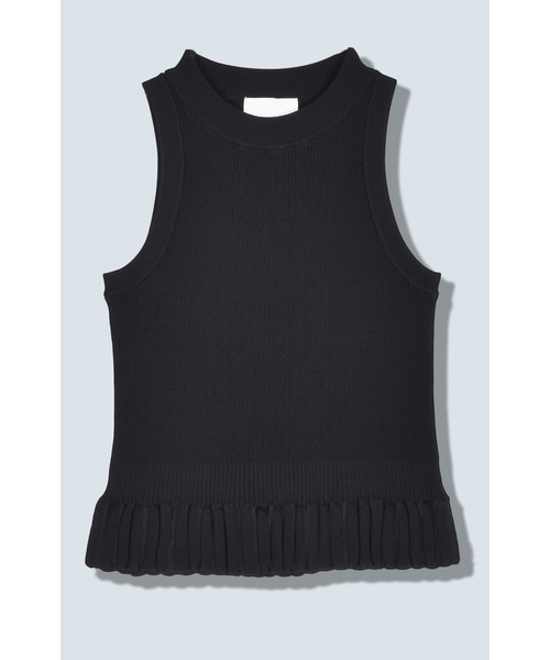 OMMO タンクトップ ノースリーブ BLOCKING HEM FLARE TANK