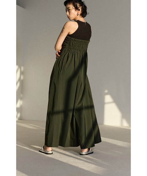 OMMO タンクトップ ノースリーブ BLOCKING HEM FLARE TANK