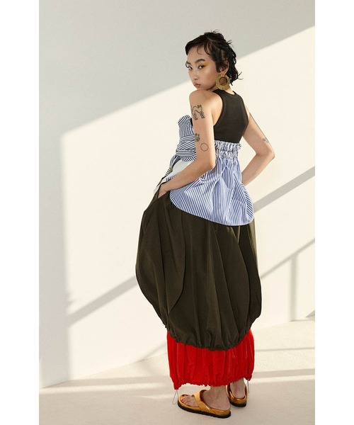 OMMO（オーエムエムオー） タンクトップ ノースリーブ BLOCKING HEM