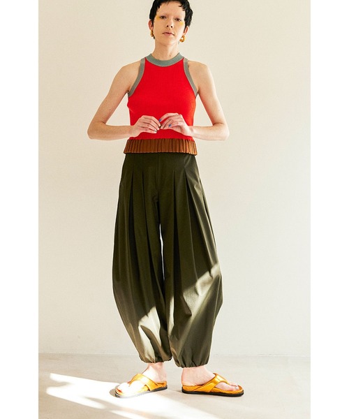 OMMO（オーエムエムオー） タンクトップ ノースリーブ BLOCKING HEM