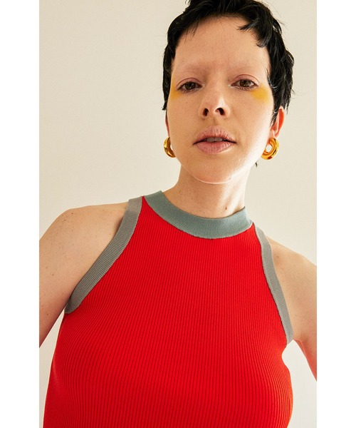 OMMO（オーエムエムオー） タンクトップ ノースリーブ BLOCKING HEM