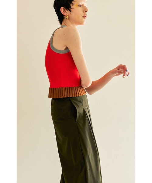 OMMO（オーエムエムオー） タンクトップ ノースリーブ BLOCKING HEM