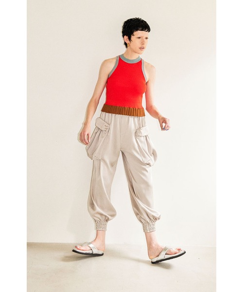 OMMO（オーエムエムオー） タンクトップ ノースリーブ BLOCKING HEM