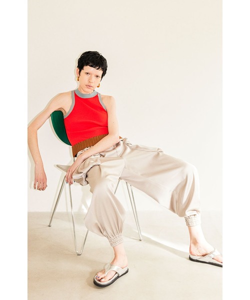 OMMO（オーエムエムオー） タンクトップ ノースリーブ BLOCKING HEM