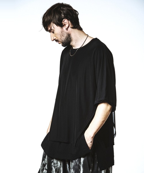 NO ID. tシャツ シアーレイヤードC/N BIG-T(シャツ) メンズ