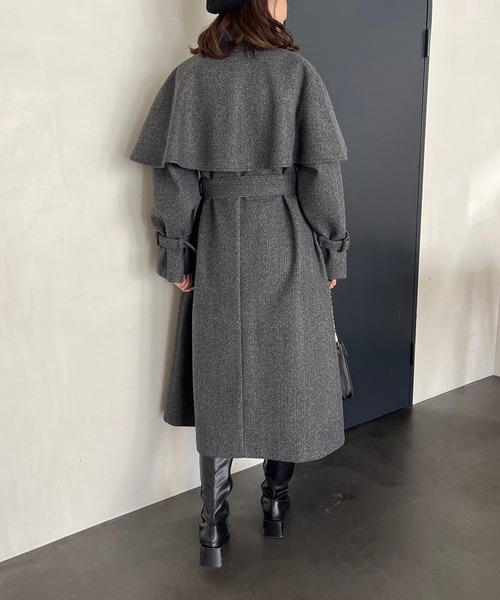 [one after another NICE CLAUP] пальто с отложным воротником LARGE слоновая кость женский 