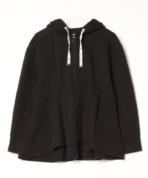 「BORDERS at BALCONY」 ワンポイントジップアップパーカー 36 ブラック レディース