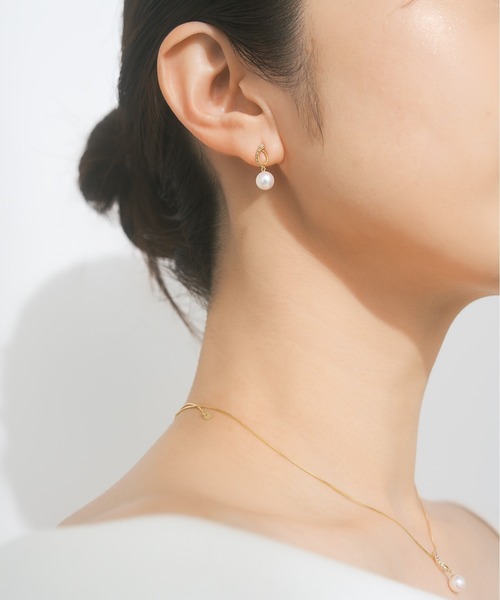 Jewel closet by L&Co. ピアス K18 アコヤパール ダイヤモンド ピアス