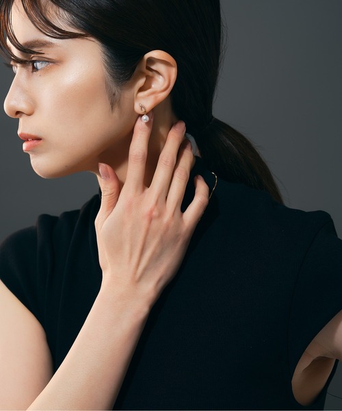 Jewel closet by L&Co. ピアス K18 アコヤパール ダイヤモンド ピアス