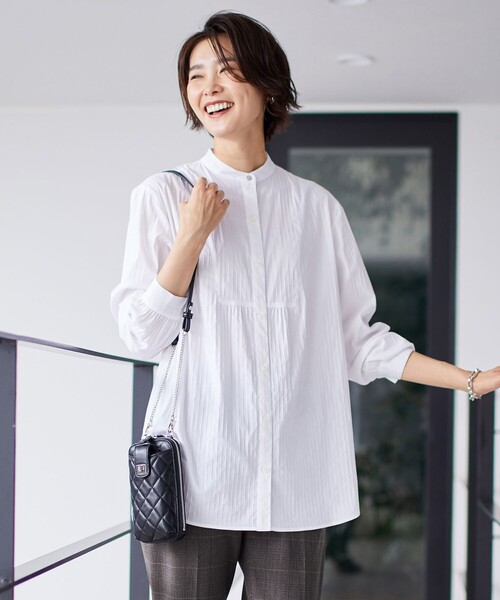 「J.PRESS」 長袖ブラウス T15 ホワイト レディース
