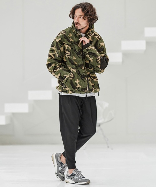 CAMBIO コート ジャケット mj10877-Camouflage Sheep Like Boa