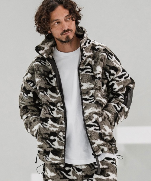 CAMBIO コート ジャケット mj10877-Camouflage Sheep Like Boa