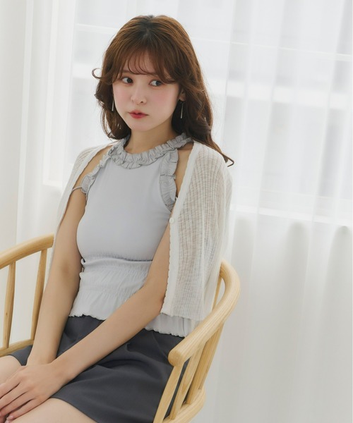 tシャツ ホルターネックフリルトップス レディース Olu. tシャツ ホルターネックフリルトップス レディース