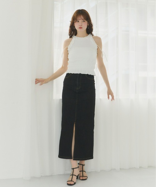 ☆美品☆TADASHI SHOJI ホルターネックトップス　フリル　サイズ4 黒 Olu. tシャツ ホルターネックフリルトップス レディース