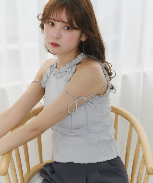 tシャツ ホルターネックフリルトップス レディース Olu. tシャツ ホルターネックフリルトップス レディース