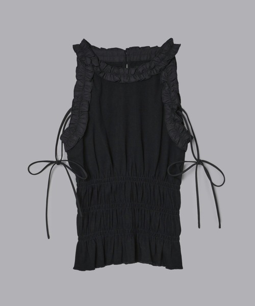 ☆美品☆TADASHI SHOJI ホルターネックトップス　フリル　サイズ4 黒 Olu. tシャツ ホルターネックフリルトップス レディース