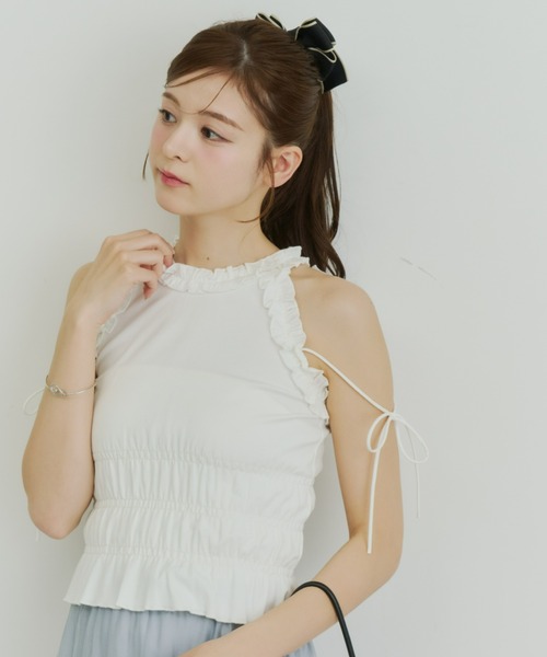 Olu.（オルドット） tシャツ ホルターネックフリルトップス レディース