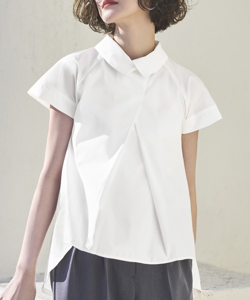 「RUIRUE BOUTIQUE」 半袖ブラウス L ネイビー レディース