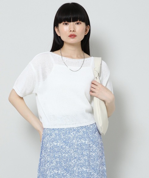 「ALAND」 半袖ニット FREE ホワイト レディース_画像5