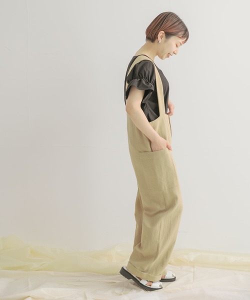 「ITEMS URBANRESEARCH」 オーバーオール FREE ベージュ系その他 レディース_画像9