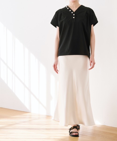 「Emma Taylor」 半袖ブラウス FREE サックスブルー レディース_画像5