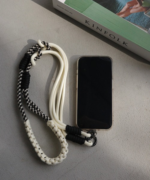 0204_accessory スマホショルダーストラップ　 編み込み ショルダーストラップ スマホショルダー カラフル編み込みスマホ