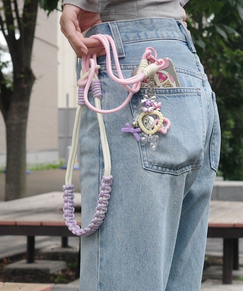 ショルダーストラップ スマホショルダー カラフル編み込みスマホ
