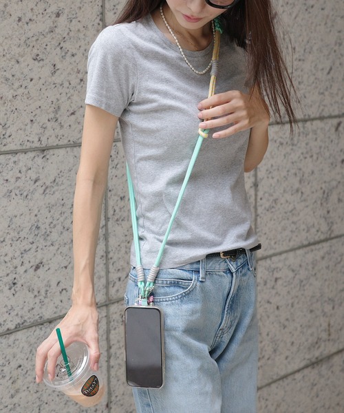 ショルダーストラップ スマホショルダー カラフル編み込みスマホ
