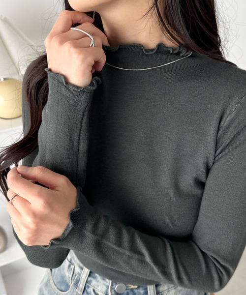 CLEA tシャツ メロウフリル長袖トップス レディース : ZOZOTOWN Yahoo