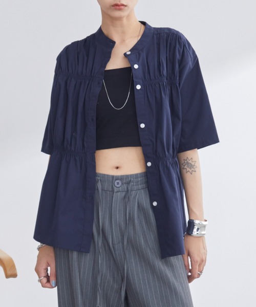 「Aunt Marie's」 半袖ブラウス FREE ブルー レディース_画像2