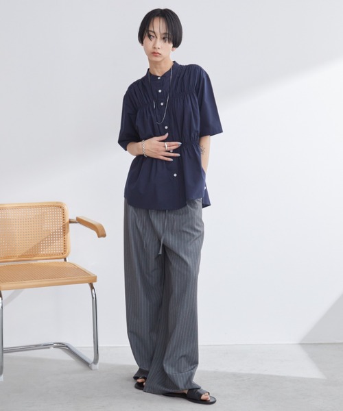 「Aunt Marie's」 半袖ブラウス FREE ブルー レディース_画像5