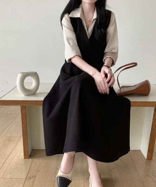 ABITOKYO（アビトーキョー） ジャンパースカート カシュクールニット