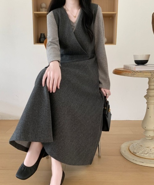 ABITOKYO（アビトーキョー） ジャンパースカート カシュクールニット