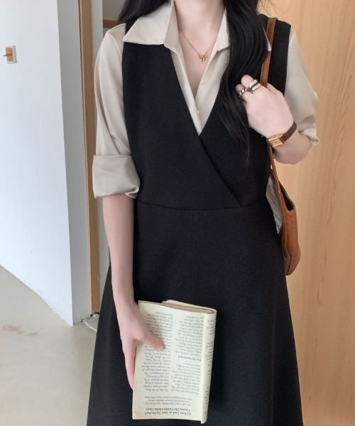 ABITOKYO（アビトーキョー） ジャンパースカート カシュクールニット