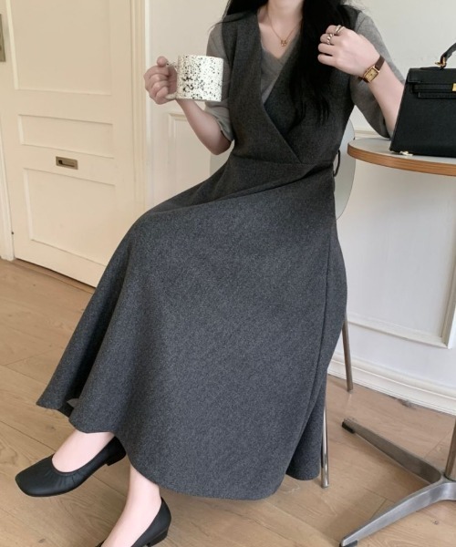 ABITOKYO（アビトーキョー） ジャンパースカート カシュクールニット