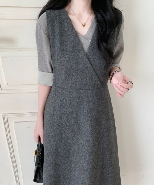 ABITOKYO（アビトーキョー） ジャンパースカート カシュクールニット