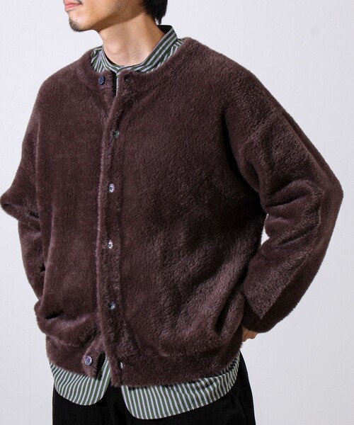 GLOSTER（グロスター） カーディガン モヘヤライク シャギークルー