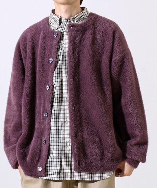 GLOSTER（グロスター） カーディガン モヘヤライク シャギークルー