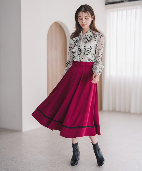 MISCH MASCH（ミッシュマッシュ） スカート 2025秋冬新作 裾配色フレア