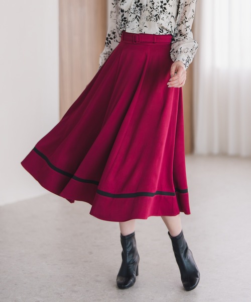 MISCH MASCH（ミッシュマッシュ） スカート 2025秋冬新作 裾配色フレア